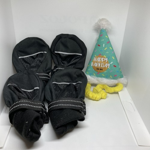 Dog Pet Happy Barkday Hat & Shoes. Large- So Adorable!