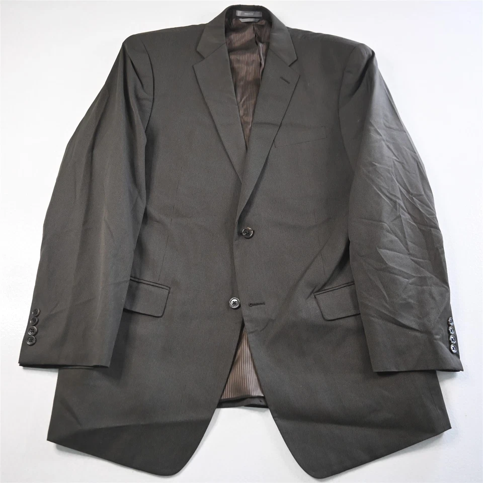 Joseph Abboud 44L 38x32 Marrón Rayas Hombres Chaqueta Pantalones Traje Foto 2 de 4