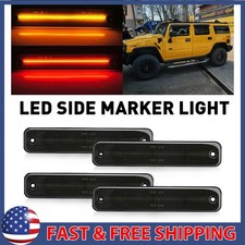 For 2003-2009 Hummer H2 Front Amber LEDs Fender Side Marker Signal Lights Smoked