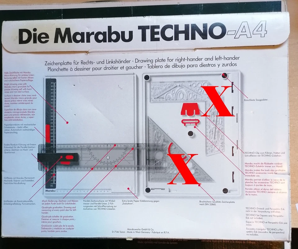 Marabu Techno A4 Zeichenplatte Zeichenbrett Zeichenblock Links-Rechtshänder - Bild 2 von 3