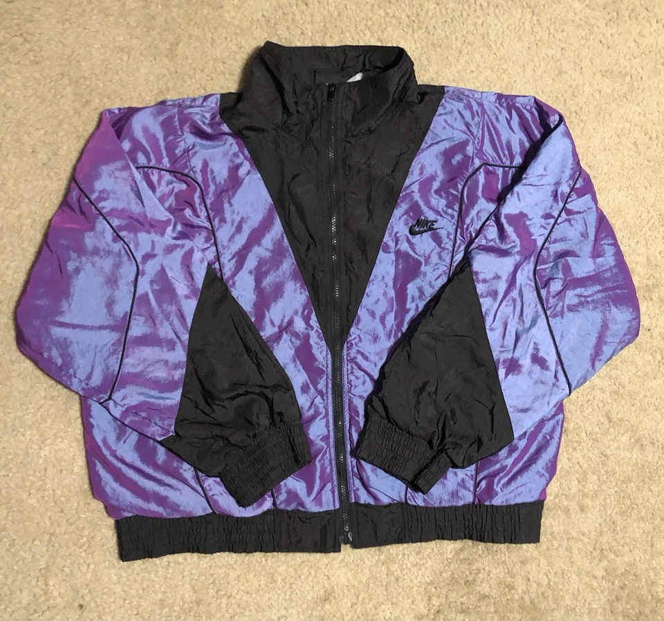 Винтажный Nike полета Air Jordan костюм отражательный фиолетовый и черный комплект XL-XXL OG 90-х - Изображение 2 из 4