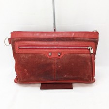 Borsa pochette BALENCIAGA Classic Clip M pelle rossa 273022 donna autentica