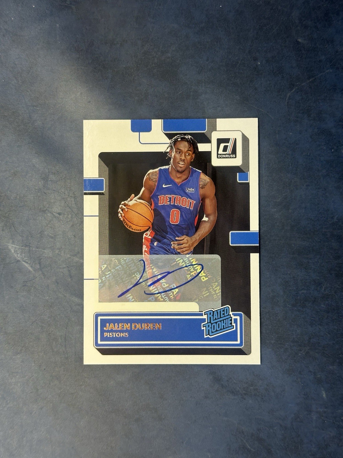 2022-23 Panini Donruss Jalen Duren Rated Rookie RC Auto #213 Detroit Pistons NBA