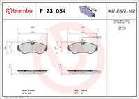Neu - Brembo P23084 Bremsbelagsatz, Scheibenbremse FüR CitroËN Peugeot