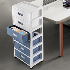 Schubladenschrank Kunststoff mit Rollen Rollcontainer mit Schubladen Wagen Wei?