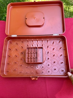 Wil-Hold Wilson Mfg Vintage Thread And Bobbin Holder Orange