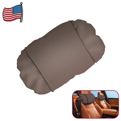 1pc Mocha Brown Memory Foam Car Neck Pillow Headrest Support For Most Vehicles