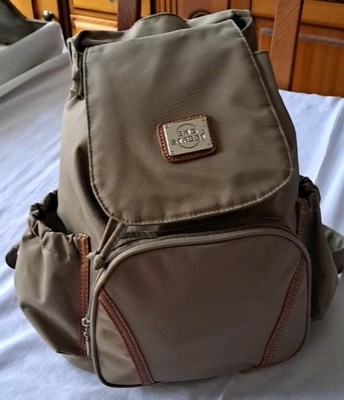 Hübscher Damen Tasche Rucksack Neu khaki Nylon/Poly Robust Klein NP:29,99