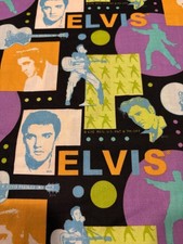 Vtg ELVIS PRESLEY PRINT VIP CRANSTON Sewing Fabric 5 Yards X 22.5 Wide
