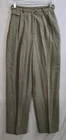 Vintage Baldanza Sportivo Pant Womens 27x33 Olive Green 100% Silk Pleated Pocket