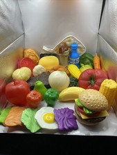 Large Lot Of Rubber And Plastic Pretend Food Play House Grocery Store 40 Pieces