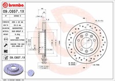BREMBO 09.C657.1X Bremsscheibe für PEUGEOT