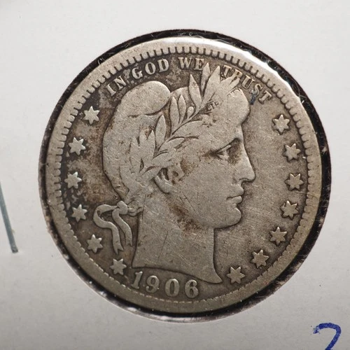 1906   *O*  BARBER SILVER QUARTER  ***NICE*** FREE SHIPPING   C2134