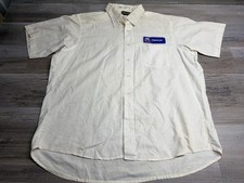 Vintage Chevron Gas Station Employee Work Shirt Uniform White XL Workwear