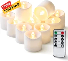 Homemory 12Pack 400+Hour Remote Control 12Pack, White Base (Warm Light) 