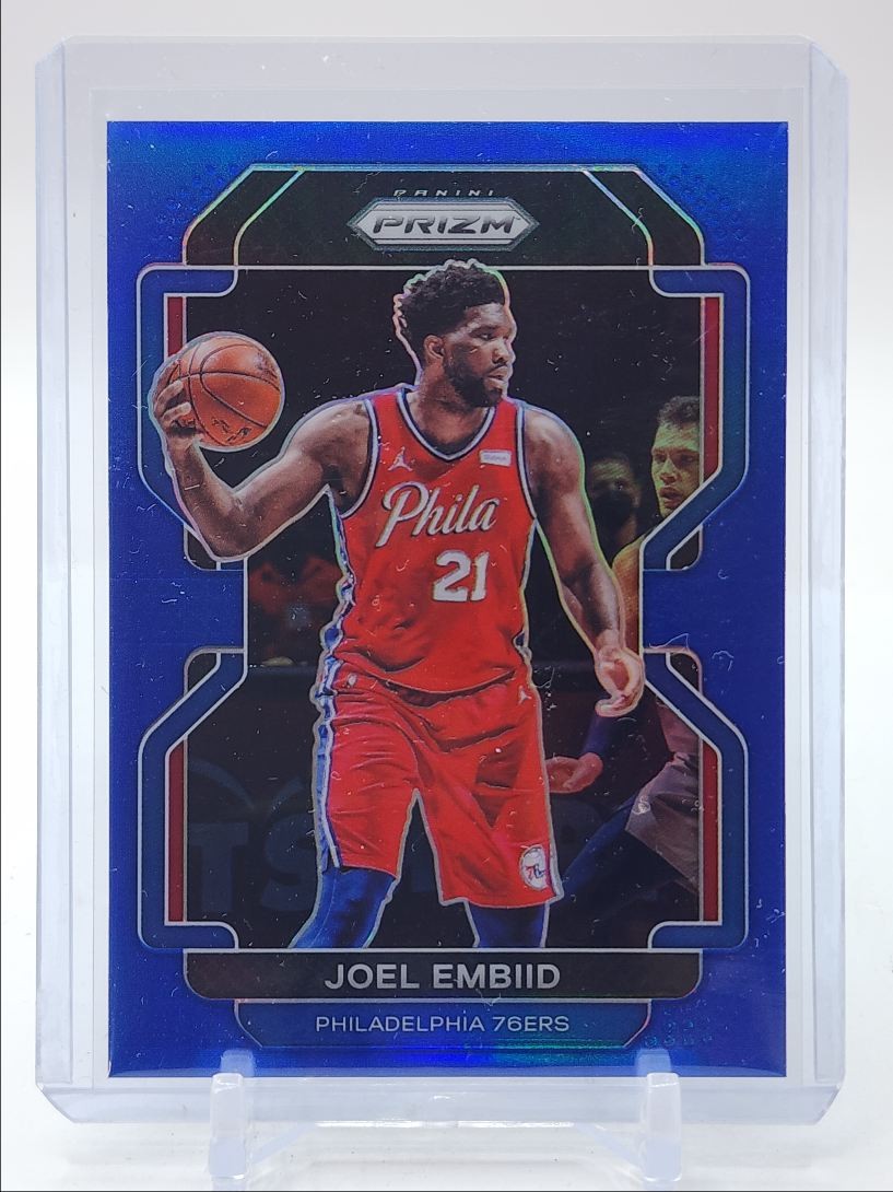 JOEL EMBIID 2021-22 PANINI PRIZM BASKETBALL BLUE 76ERS /199 Q4926