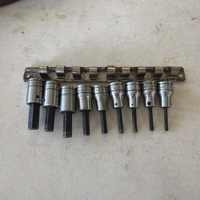 Snap On  3/8'' Drive 8 Pc SAE Standard Hex Bit Socket Driver Set 1/8 to 3/8