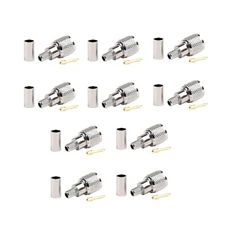 Pack of 10 Mini-UHF Male Crimps Connector For RG-58/U Cable Radio Antenna 50 Ohm