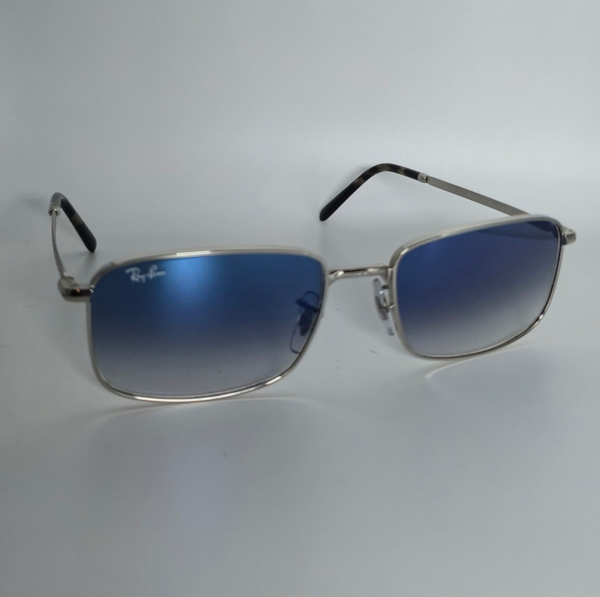 Ray-Ban RB3717 Polished Silver Frame with Blue Gradient Lenses | eBay