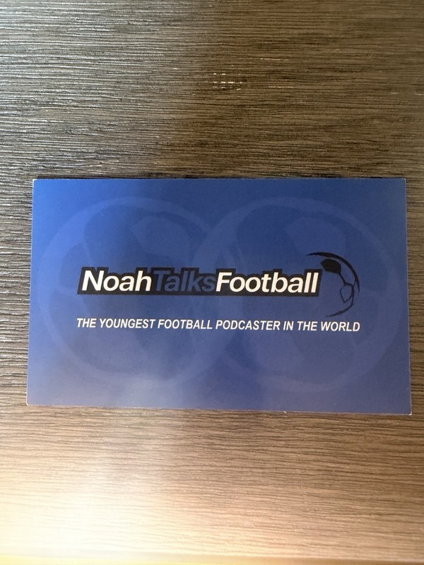 Noah Talks Football Podcast Kid Business Card Signed Noah Khavkin
