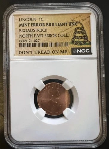 2000 LINCOLN CENT, MINT ERROR BROADSTRUCK - NGC MINT ERROR BRILLIANT UNCIRC!