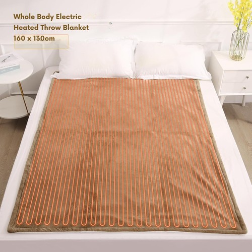 Heated Fleece Throw Blanket Electric 9 Heat Settings Timer Washable - Picture 12 of 20