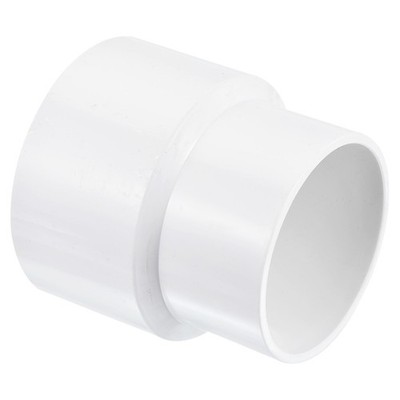 PVC-Reduzierrohrverschraubung, 3 x 2 1/2 Zoll ID, gerader Kupplungsadapter, weiß