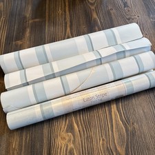 Laura Ashley Wallpaper Eaton Stripe Duck Egg Blue 1 Unopened And 3 Part Rolls