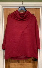 Zanzea XL deep red cowl neck stylish tunic top pockets VGC