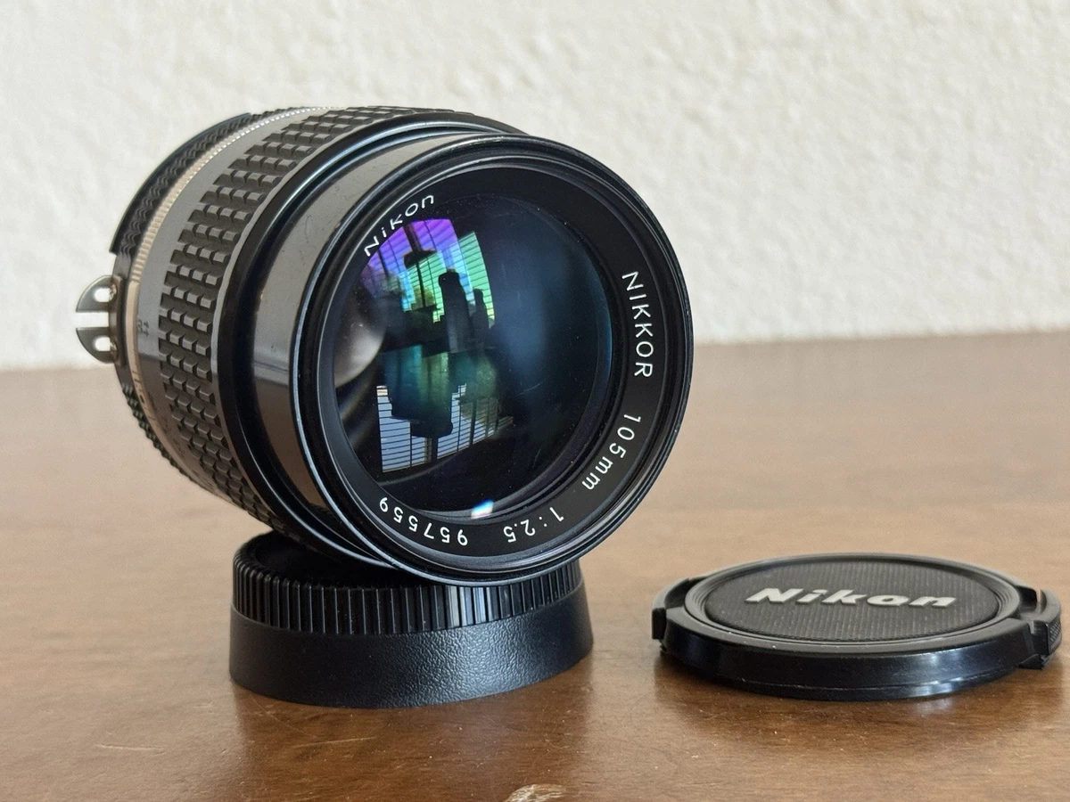 Nikon AI-S Camera Lenses 105mm Focal f/2.5 Maximum Aperture for
