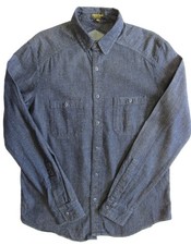 Flint & Tinder Crossback Denim Work Shirt in Washed Blue M - Made in USA NWOT
