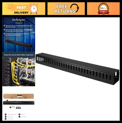 3ft Vertical Cable Management Duct with Cover - 0U Open Slot Wire Raceway for Se