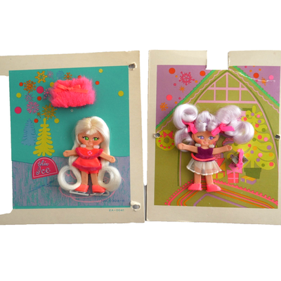 当時物　FLATSY人形　2個セット Rare Vintage 1969 Mini Flatsy WINTER Collection by Ideal 2 Panels