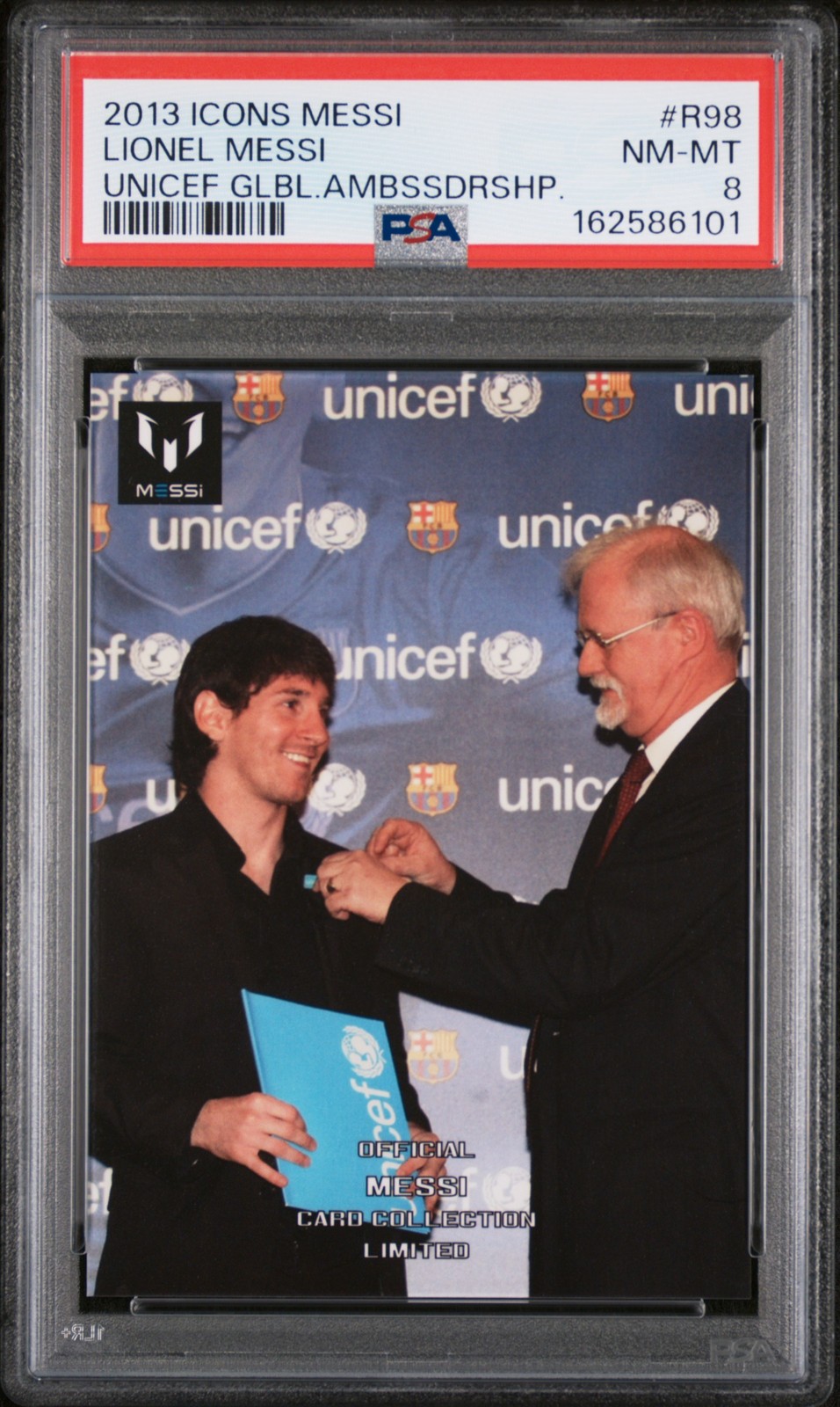 2013 ICONS MESSI LIMITED COLLECTION #R98 LIONEL MESSI PSA 8