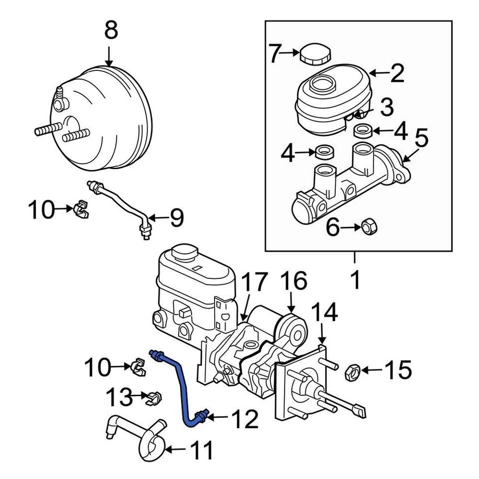For Dodge Ram 2500 2003-2010 Dodge 52121635AF Rear Left Brake Hydraulic Hose - Изображение 3 из 4