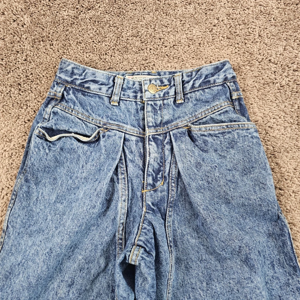 Pantalones de mezclilla Guess vintage para mujer 27 cónicos mamá lavado ácido tiro alto algodón EE. UU. 22x29 Foto 2 de 4