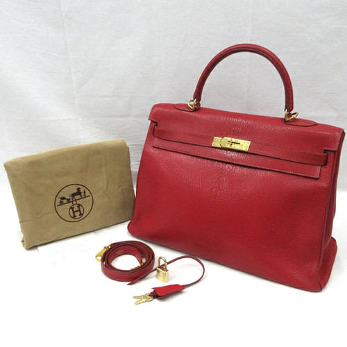 Hermes Kelly 35 Chevre Louvif Shoulder Bag r30_0722