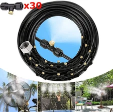 Misting Cooling System 98FT (30M) Misting Line + 30 Brass Mist Nozzles Garden US