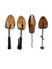Vintage Wooden Shoe Stretchers Lot of 4   Mixed Styles, Sizes, and Mechanisms