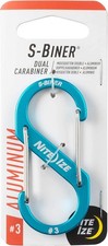 Nite Ize Size-3 S-Biner Dual Carabiner, Aluminum, Blue