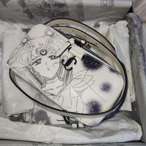 Sailor Moon x JIMMY CHOO Shoulder Bag Phone Case Holder Black White Authentic