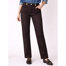 Vintage Y2K St. John Sport Chocolate Brown Stretch Twill High Rise Pant Size 4