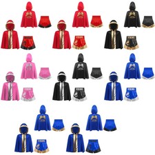 Unisex Kids Outfit Halloween Costume Boys Set Satin Open Front Boxing Uniform