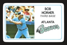 1981 Perma-Graphics Superstar Credit Cards #006 Bob Horner Atlanta Braves