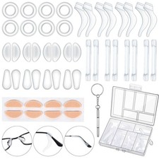50 Pcs Silicone Eyeglasses Retainers Sets 12 Pairs Anti Slip Adhesive Glasses...
