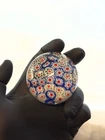 Vintage Murano Red Blue White Millefiori Multi Color Glass Paperweight  PB203/5