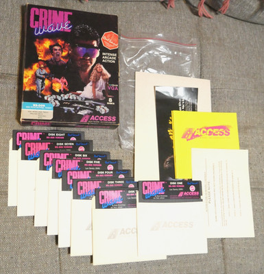 Crime Wave (1990) Access Software 5.25'' Floppy Disks Big Box PC FREE SHIP!
