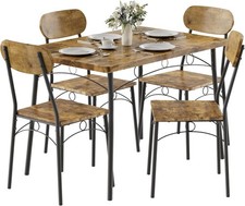 Four-Person Dining Table Set with Chairs