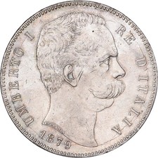 [#1509072] Kingdom of Italy, Umberto I, 5 Lire, 1879, Rome, Silver, MS(60-62)