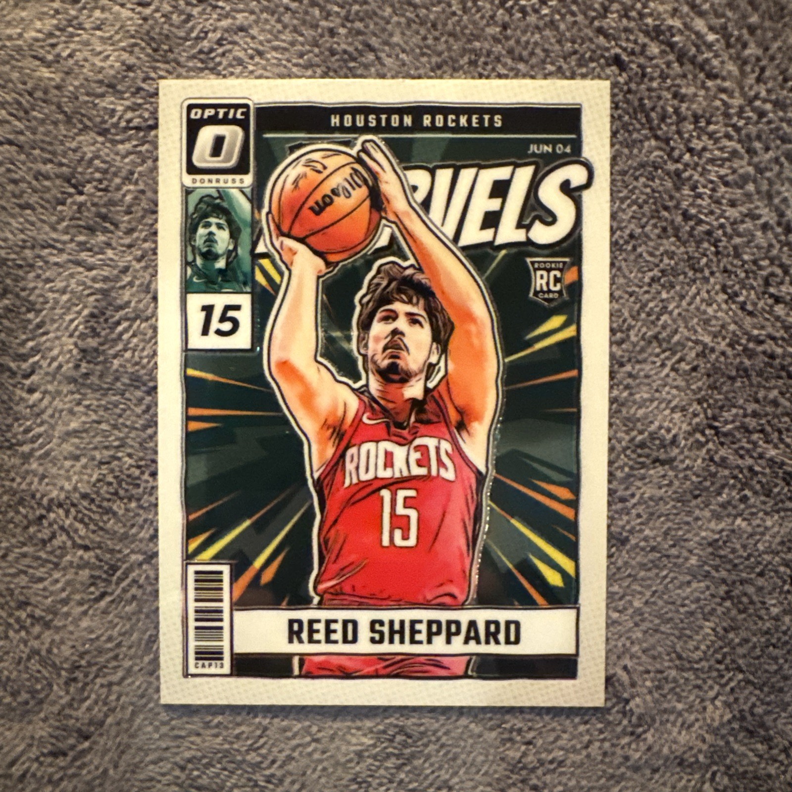 2024-25 Panini Optic - Reed Sheppard RC Net Marvels #4 Rockets